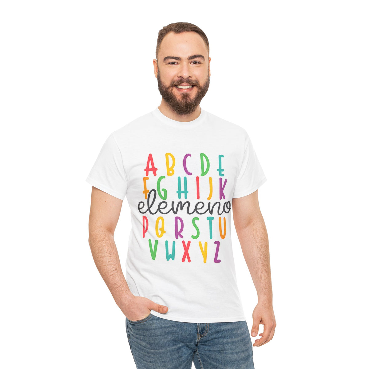 Alphabet Elemeno Kids Tee — Colorful ABCs Shirt for Teachers & Toddlers