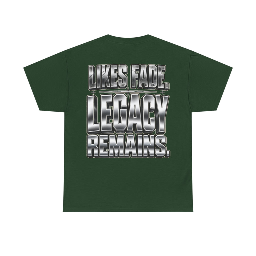 Legacy Over Likes T-Shirt | Metallic Chrome Typography, Statement Tee