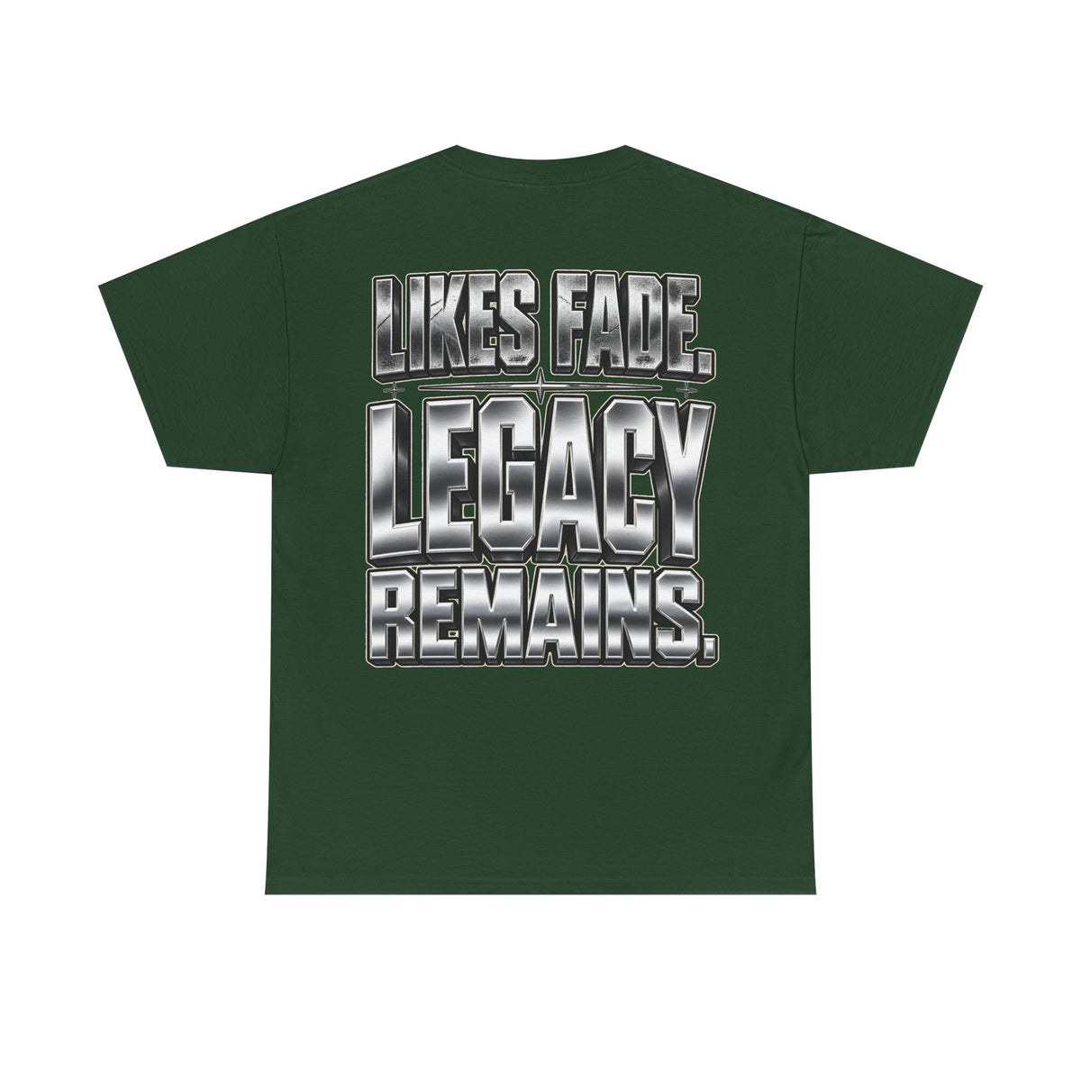 Legacy Over Likes T-Shirt | Metallic Chrome Typography, Statement Tee