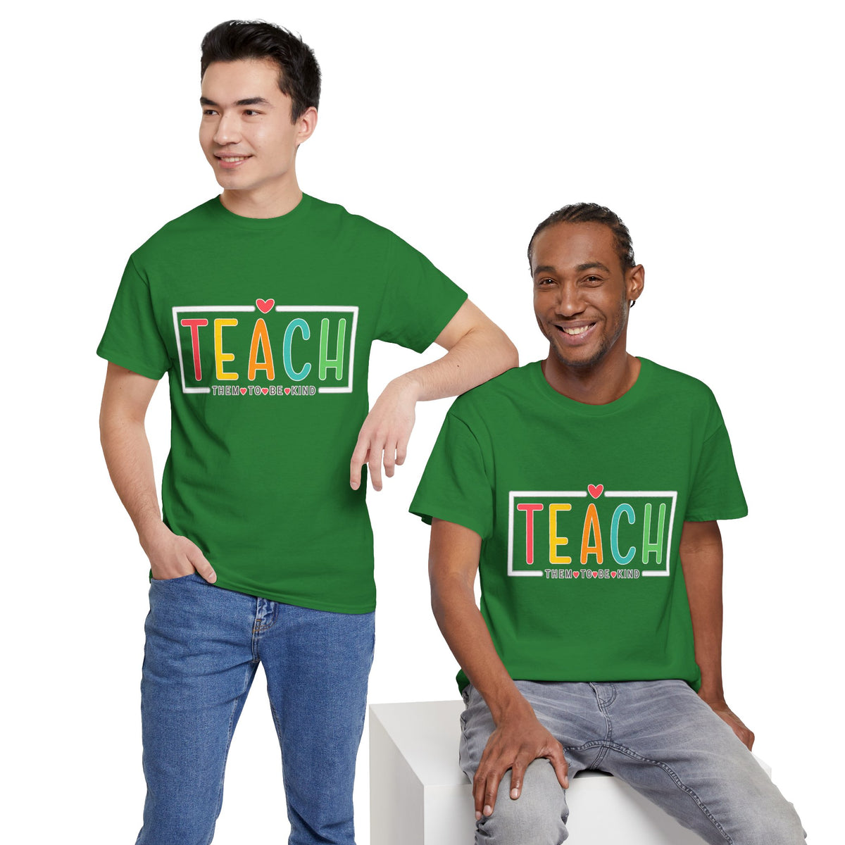 Teach Colorful Heart T-Shirt — Cute Teacher Appreciation Tee