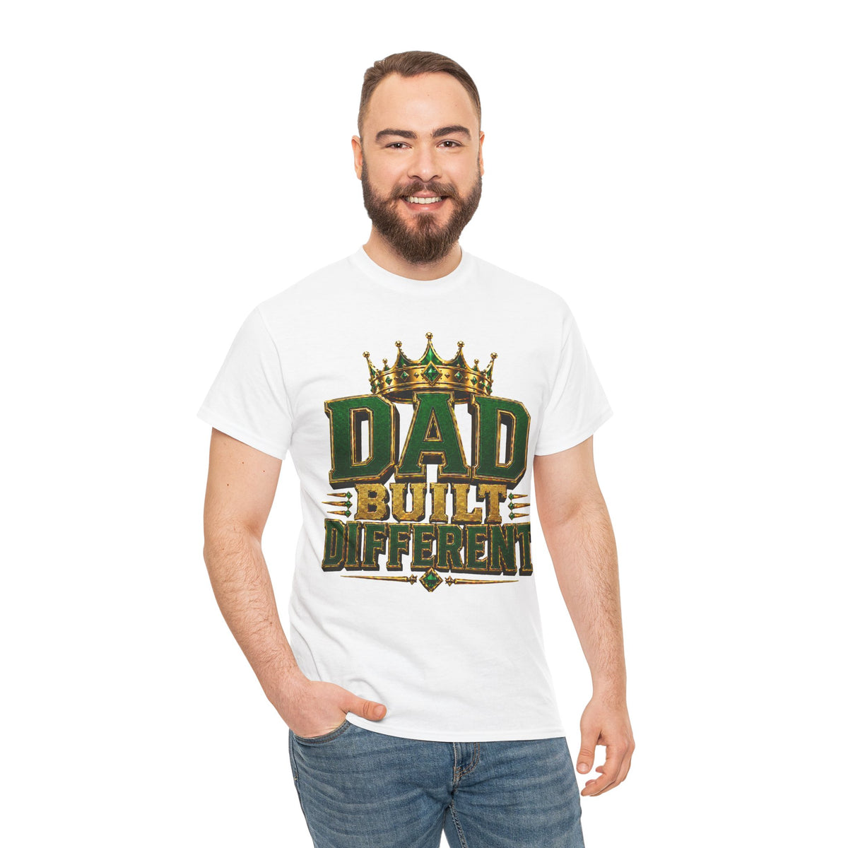 Dad Built Different T‑Shirt — King Crown Fathers Day Tee