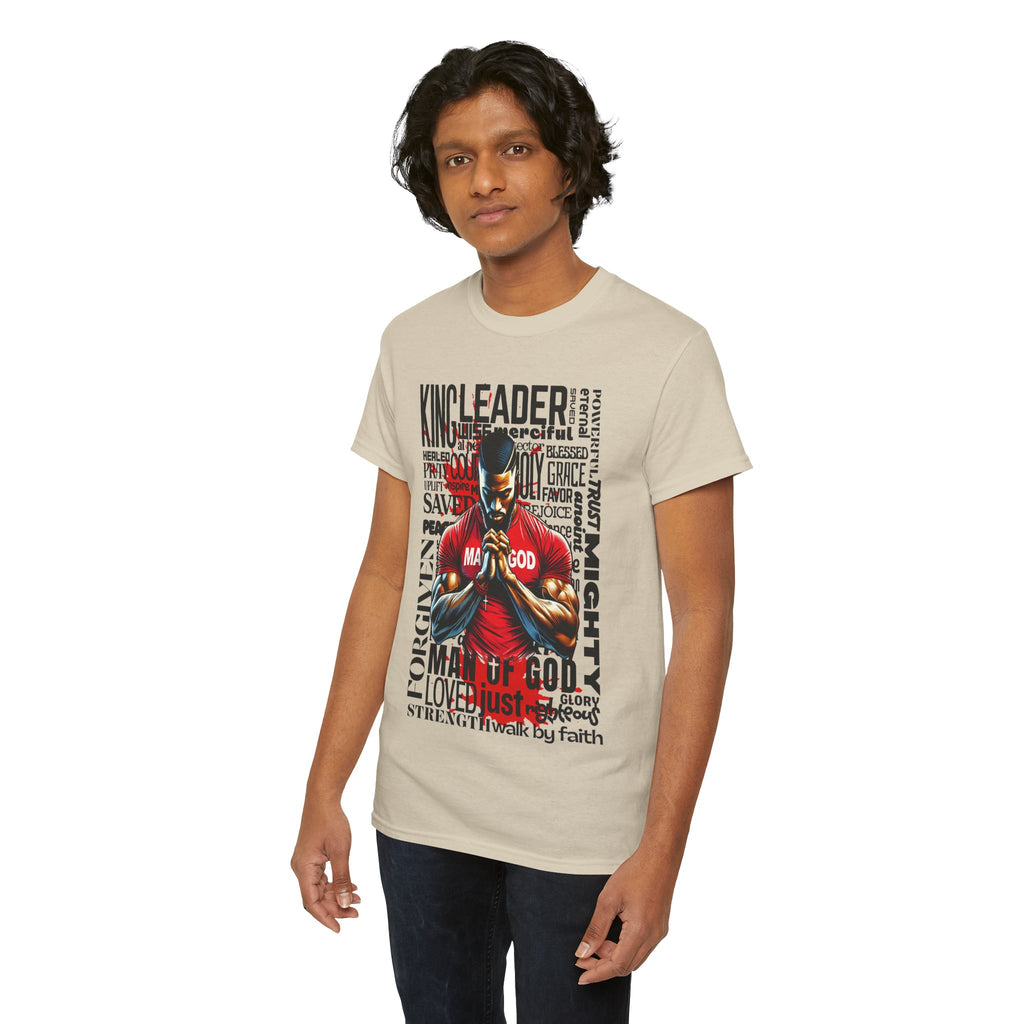 Faith-Inspired Graphic Tee — "Man of God" Prayer Design