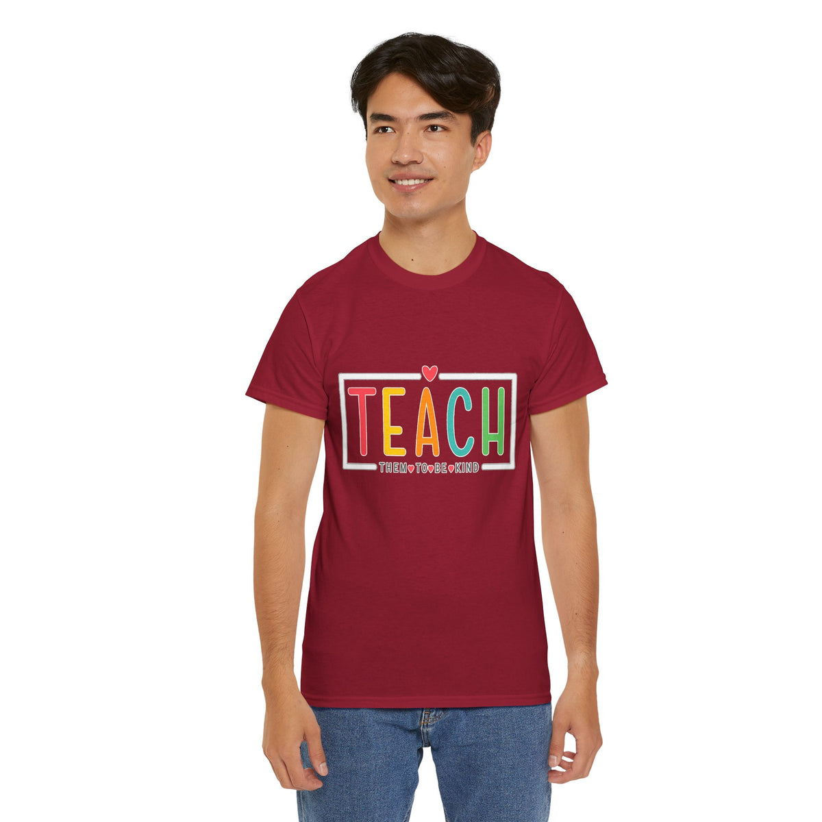 Teach Colorful Heart T-Shirt — Cute Teacher Appreciation Tee