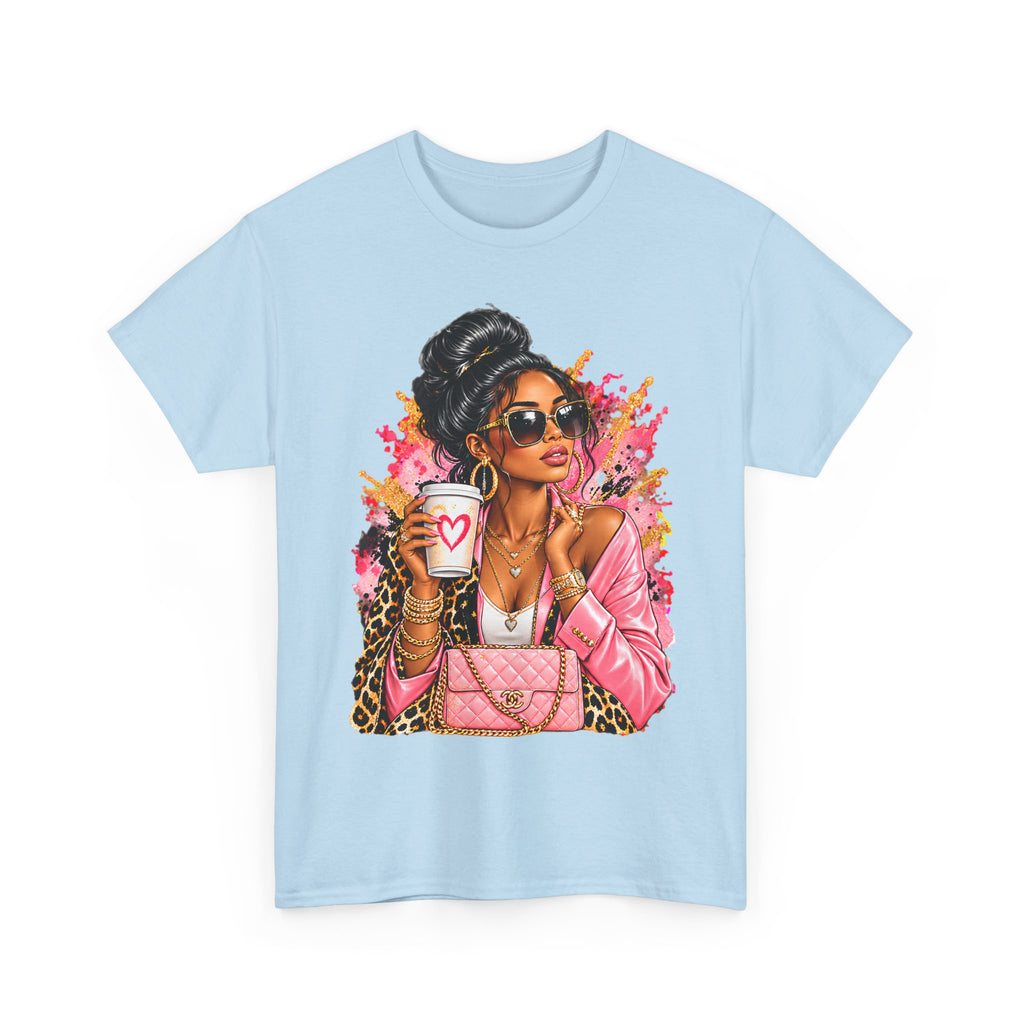 Coffee & Chic Tee Stylish Woman Graphic T-Shirt product mockup