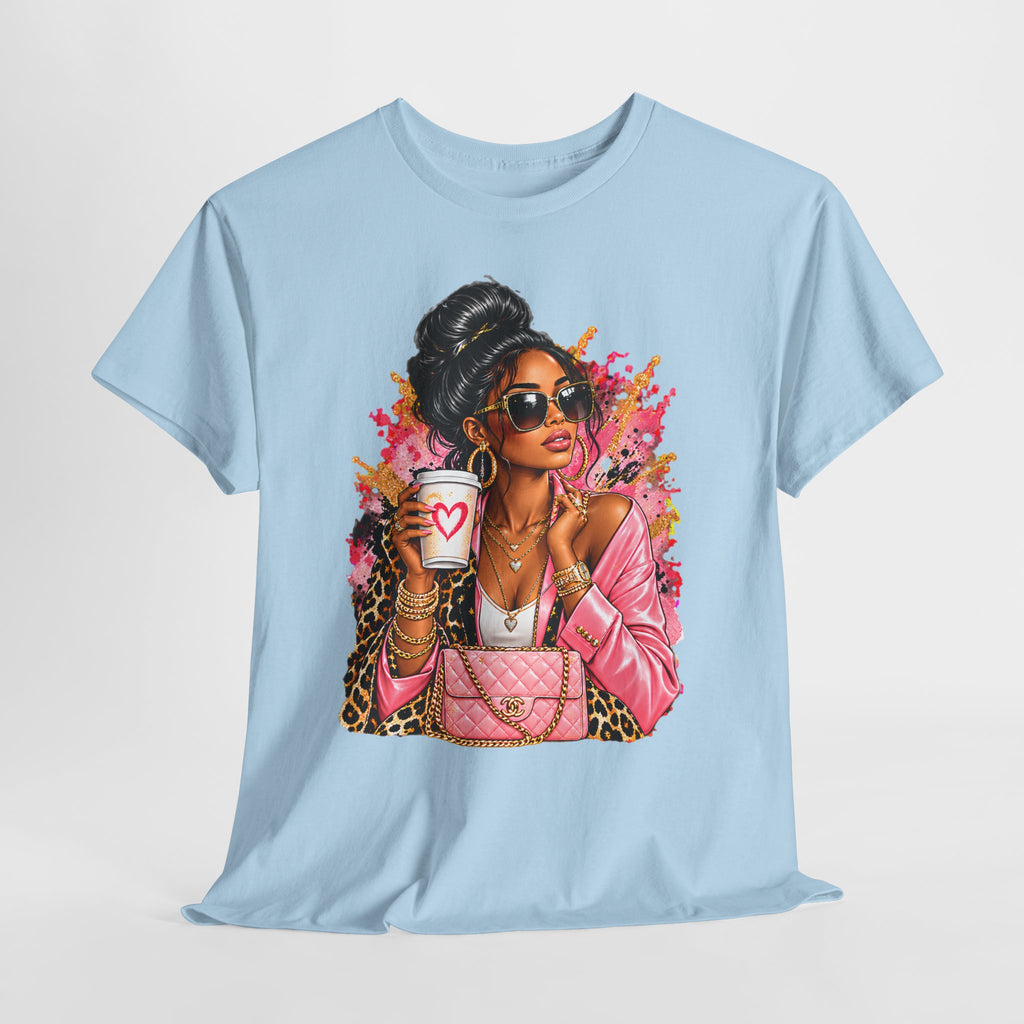 Coffee & Chic Tee Stylish Woman Graphic T-Shirt product mockup
