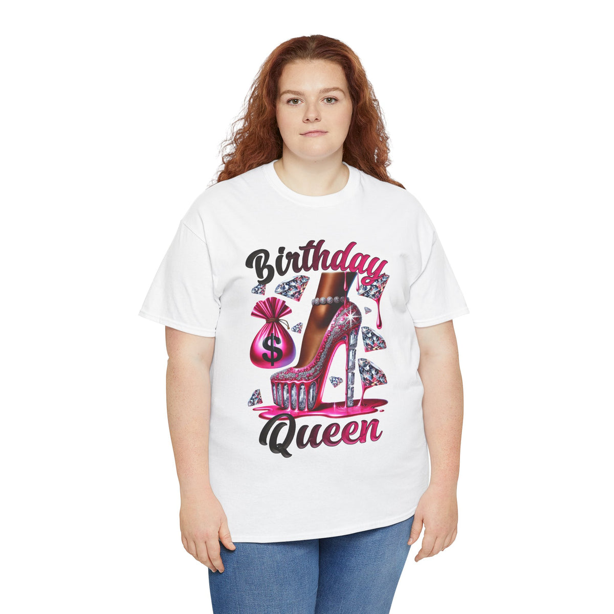 Birthday Queen T-Shirt — Pink High Heel Party Tee