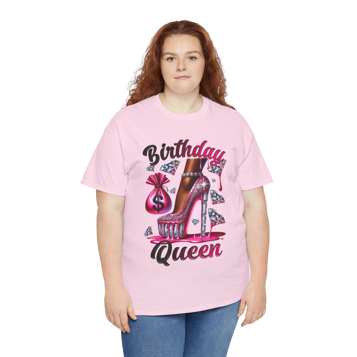 Birthday Queen T-Shirt — Pink High Heel Party Tee