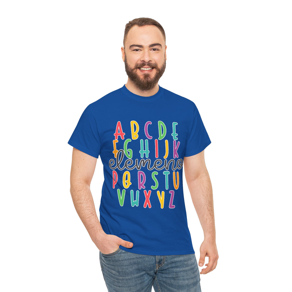 Alphabet Elemeno Kids Tee — Colorful ABCs Shirt for Teachers & Toddlers