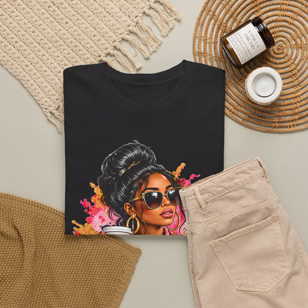 Coffee & Chic Tee Stylish Woman Graphic T-Shirt product mockup