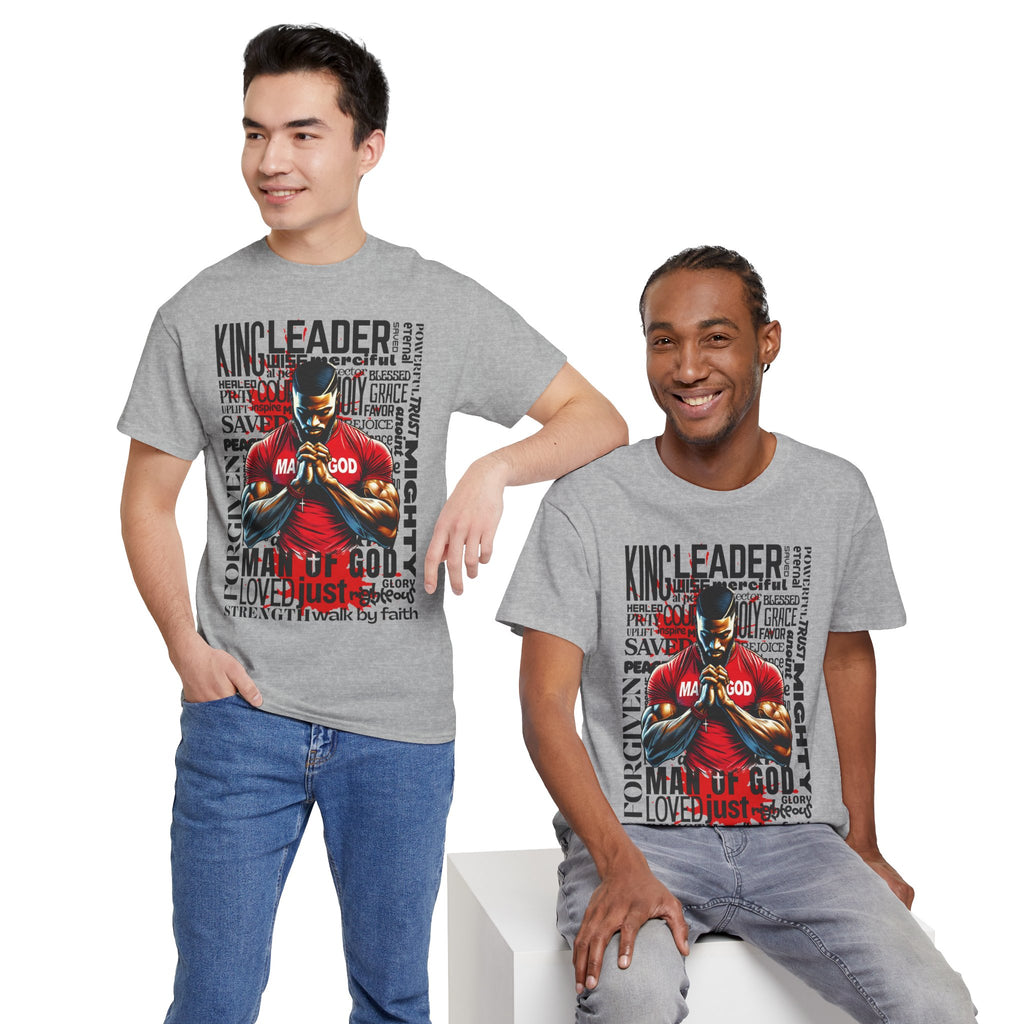 Faith-Inspired Graphic Tee — "Man of God" Prayer Design