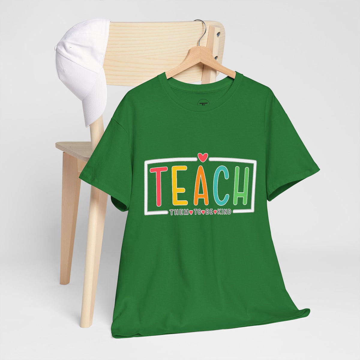 TEACH colorful heart teacher appreciation T-shirt — product view 4