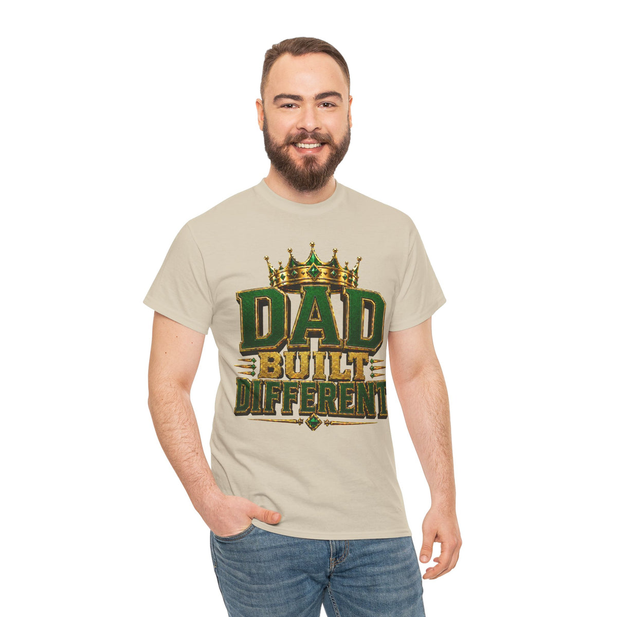 Dad Built Different T‑Shirt — King Crown Fathers Day Tee