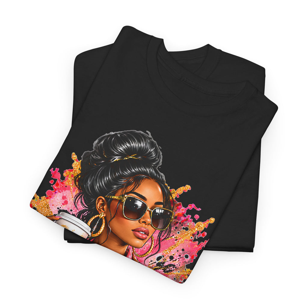 Coffee & Chic Tee Stylish Woman Graphic T-Shirt product mockup