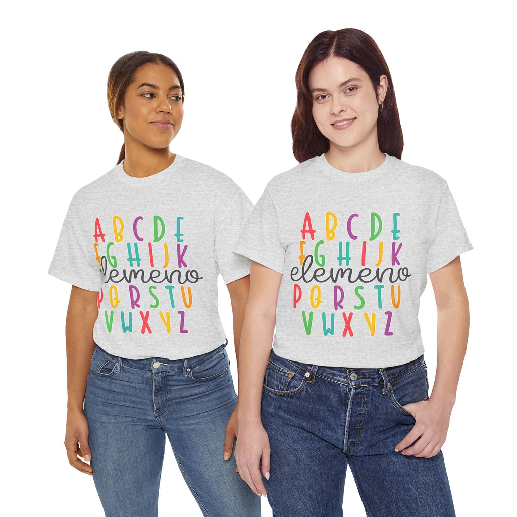 Alphabet Elemeno Kids Tee — Colorful ABCs Shirt for Teachers & Toddlers