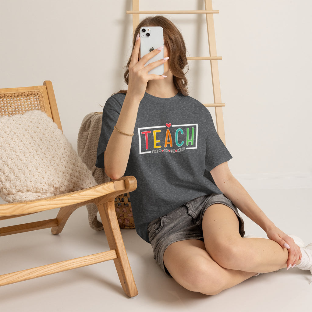 Teach Colorful Heart T-Shirt — Cute Teacher Appreciation Tee
