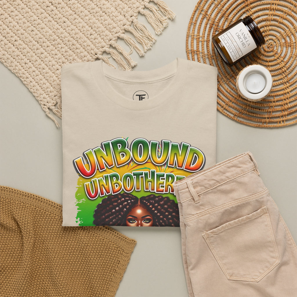 Unbound, Unbothered, Unapologetic Tee — Afrocentric Empowerment Graphic T-Shirt