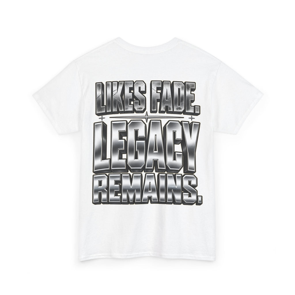 Legacy Over Likes T-Shirt | Metallic Chrome Typography, Statement Tee