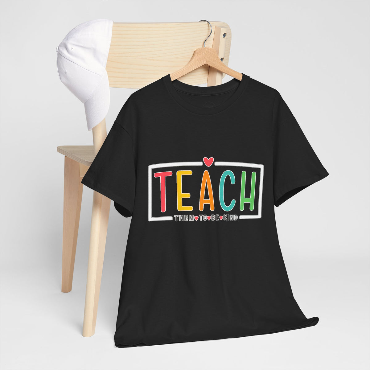 TEACH colorful heart graphic teacher appreciation T-shirt