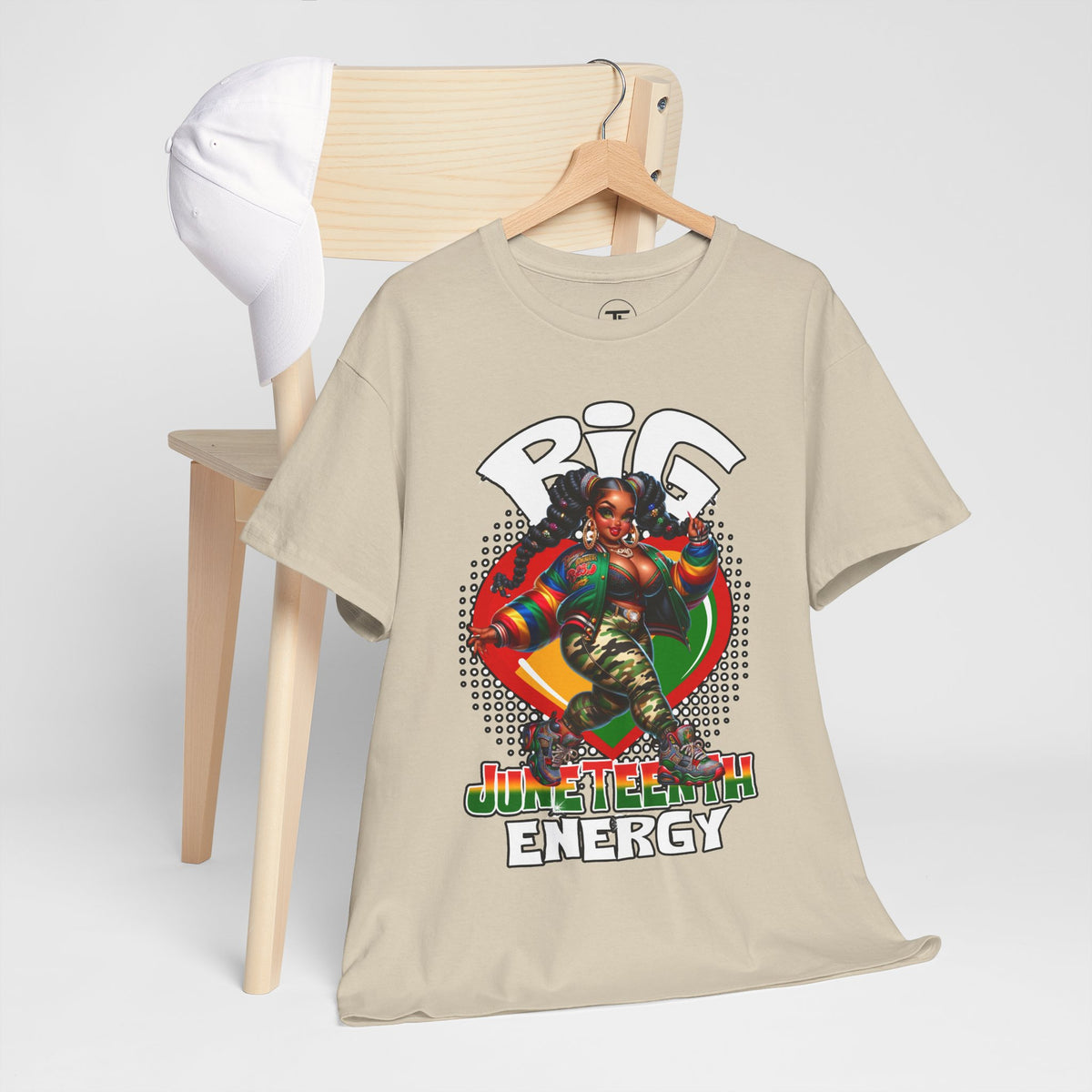 Big Energy reggae and dancehall graphic T-shirt — alternate product mockup