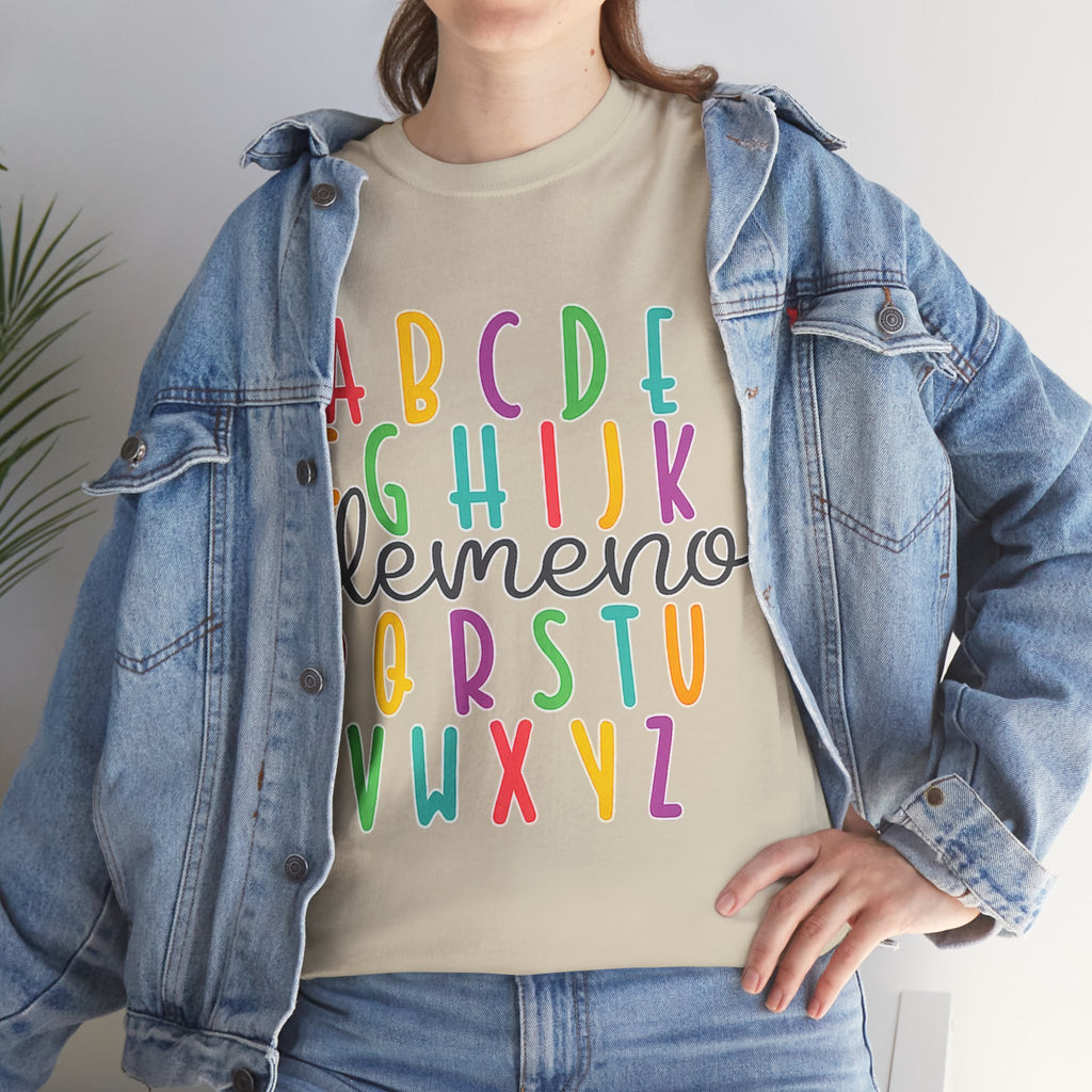 Alphabet Elemeno Kids Tee — Colorful ABCs Shirt for Teachers & Toddlers
