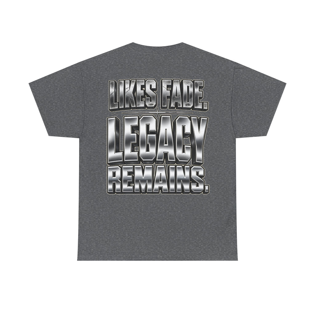 Legacy Over Likes T-Shirt | Metallic Chrome Typography, Statement Tee