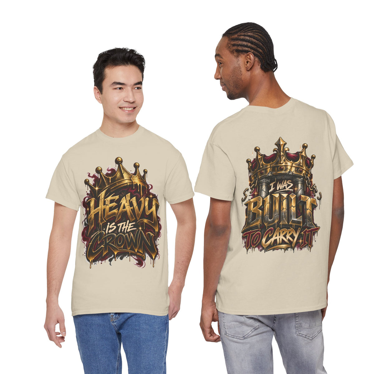 Heavy Is the Crown statement graphic T-shirt — alternate product mockup