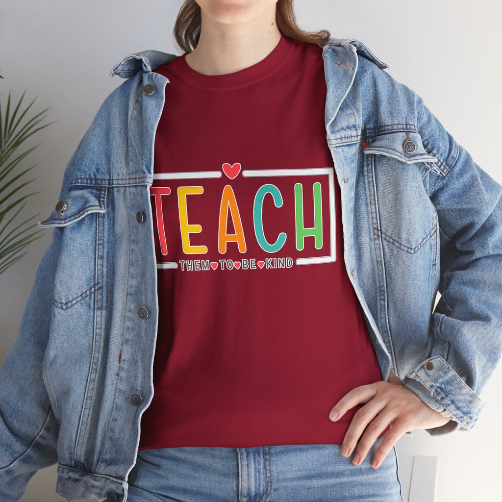 Teach Colorful Heart T-Shirt — Cute Teacher Appreciation Tee