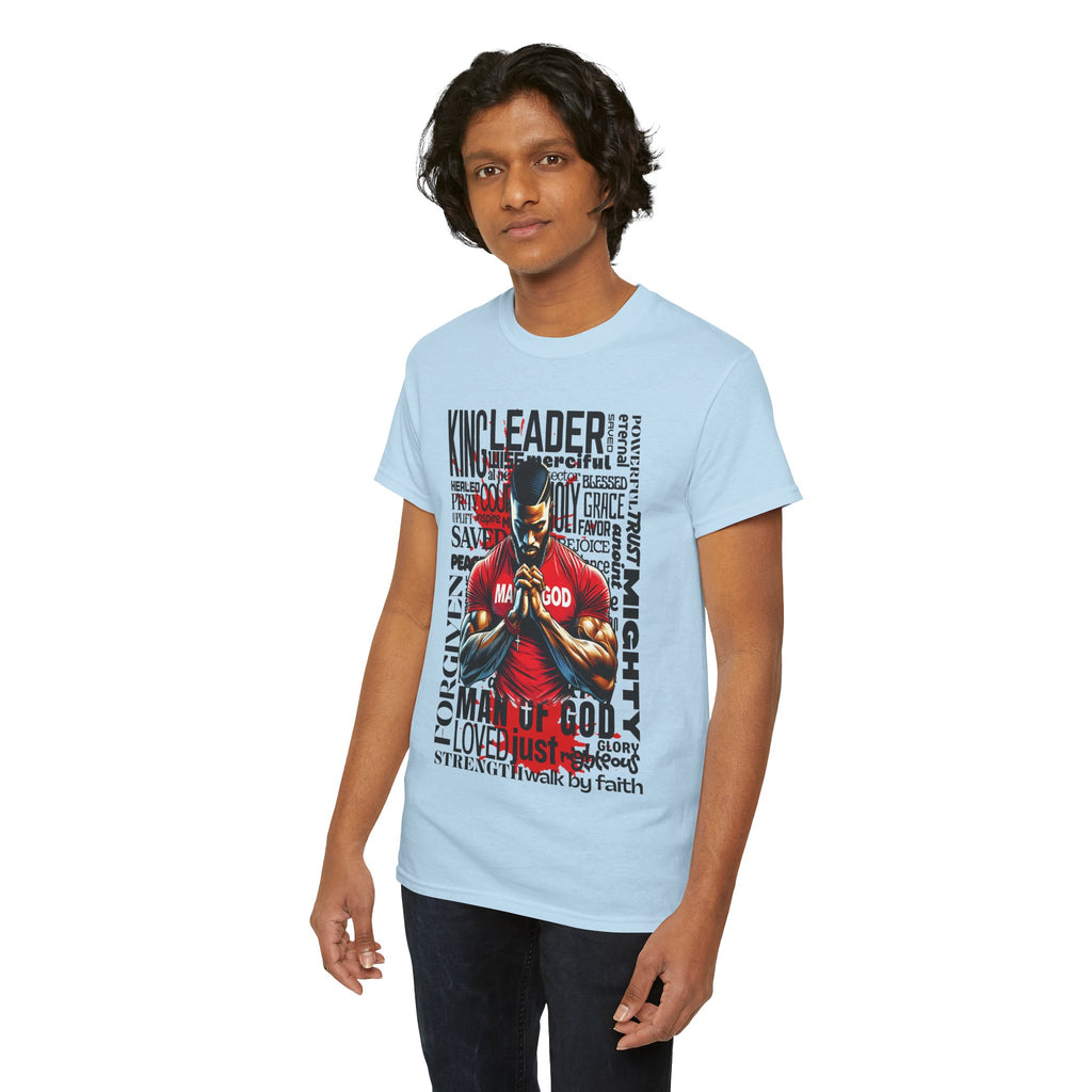 Faith-Inspired Graphic Tee — "Man of God" Prayer Design