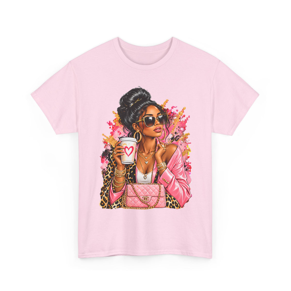 Coffee & Chic Tee Stylish Woman Graphic T-Shirt product mockup