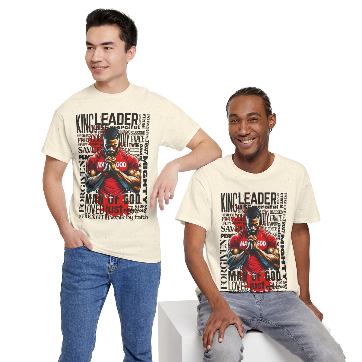 Faith-Inspired Graphic Tee — "Man of God" Prayer Design