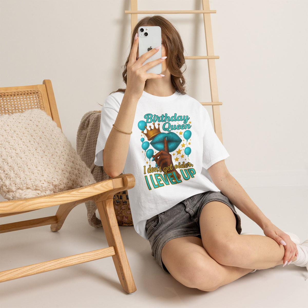 Birthday Queen Tee — “I Don’t Get Older, I Level Up” Birthday Shirt