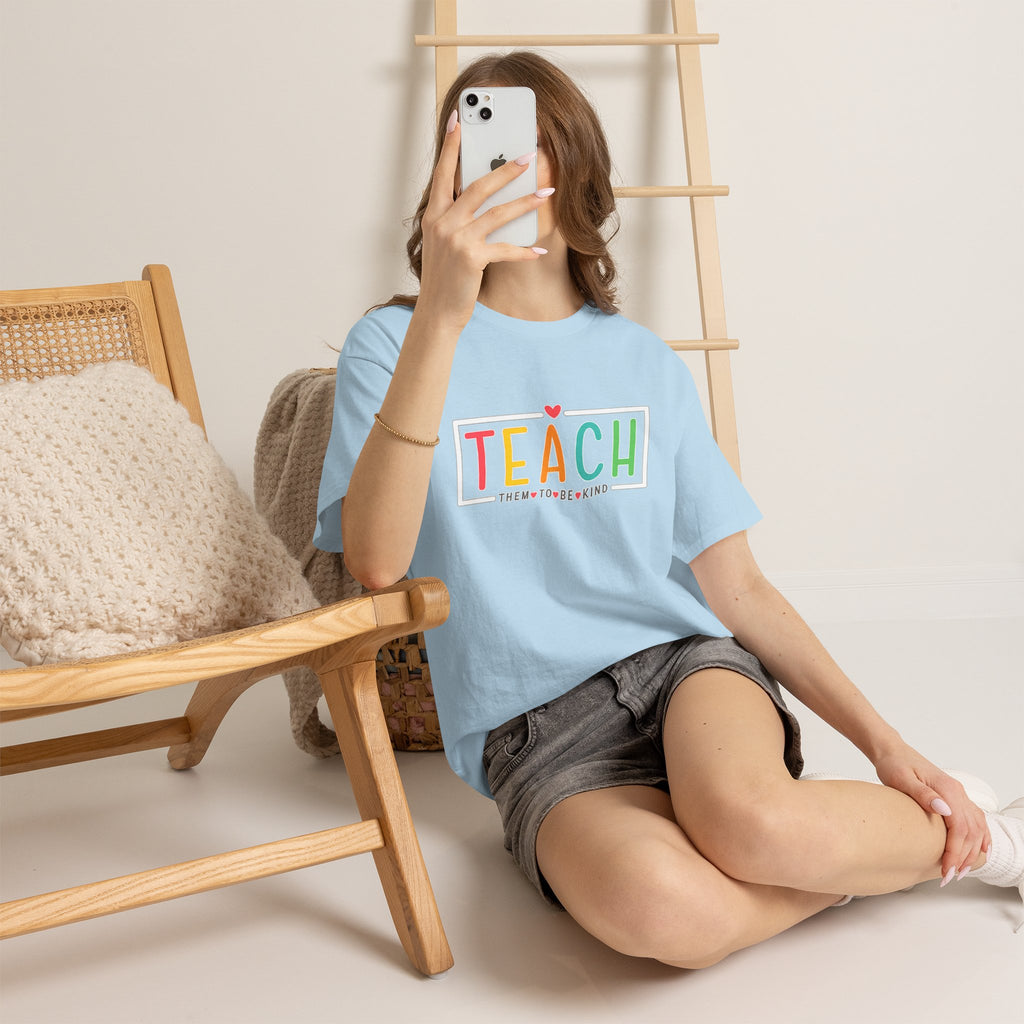 Teach Colorful Heart T-Shirt — Cute Teacher Appreciation Tee