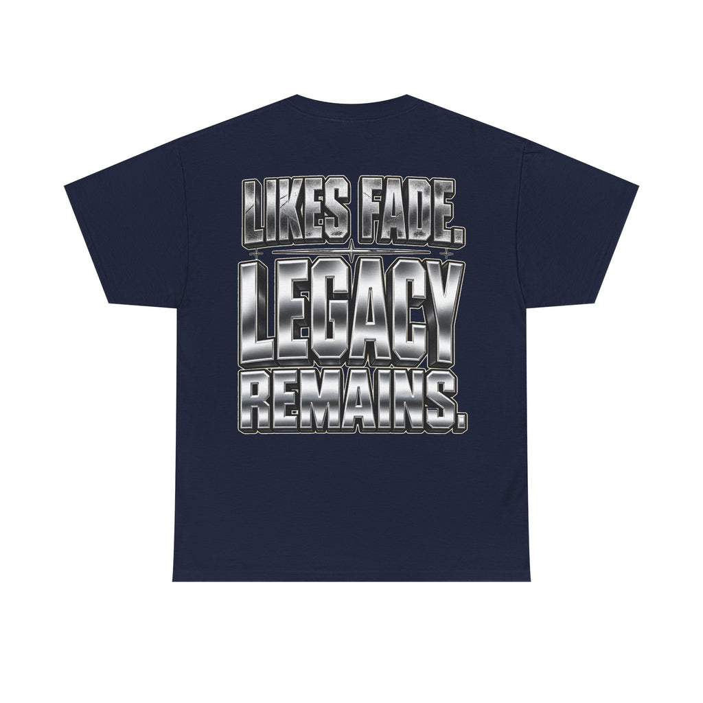 Legacy Over Likes T-Shirt | Metallic Chrome Typography, Statement Tee