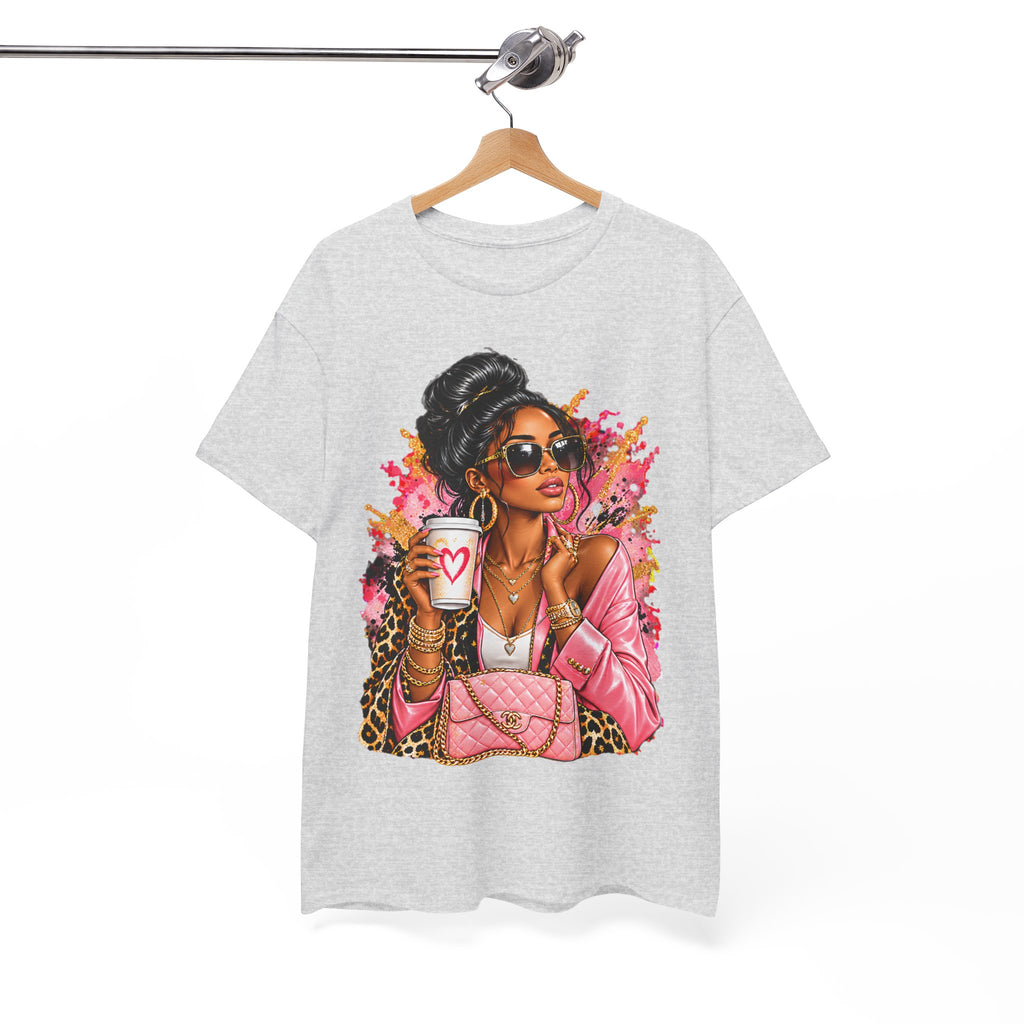 Coffee & Chic Tee Stylish Woman Graphic T-Shirt product mockup