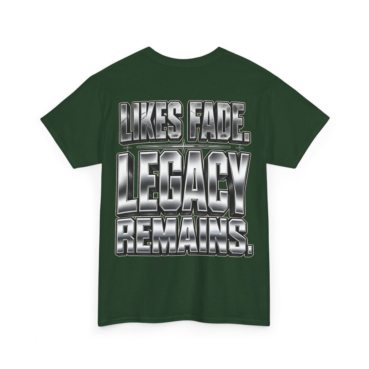 Legacy Over Likes T-Shirt | Metallic Chrome Typography, Statement Tee