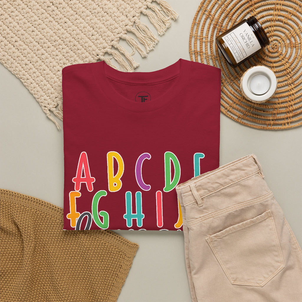 Alphabet Elemeno Kids Tee — Colorful ABCs Shirt for Teachers & Toddlers