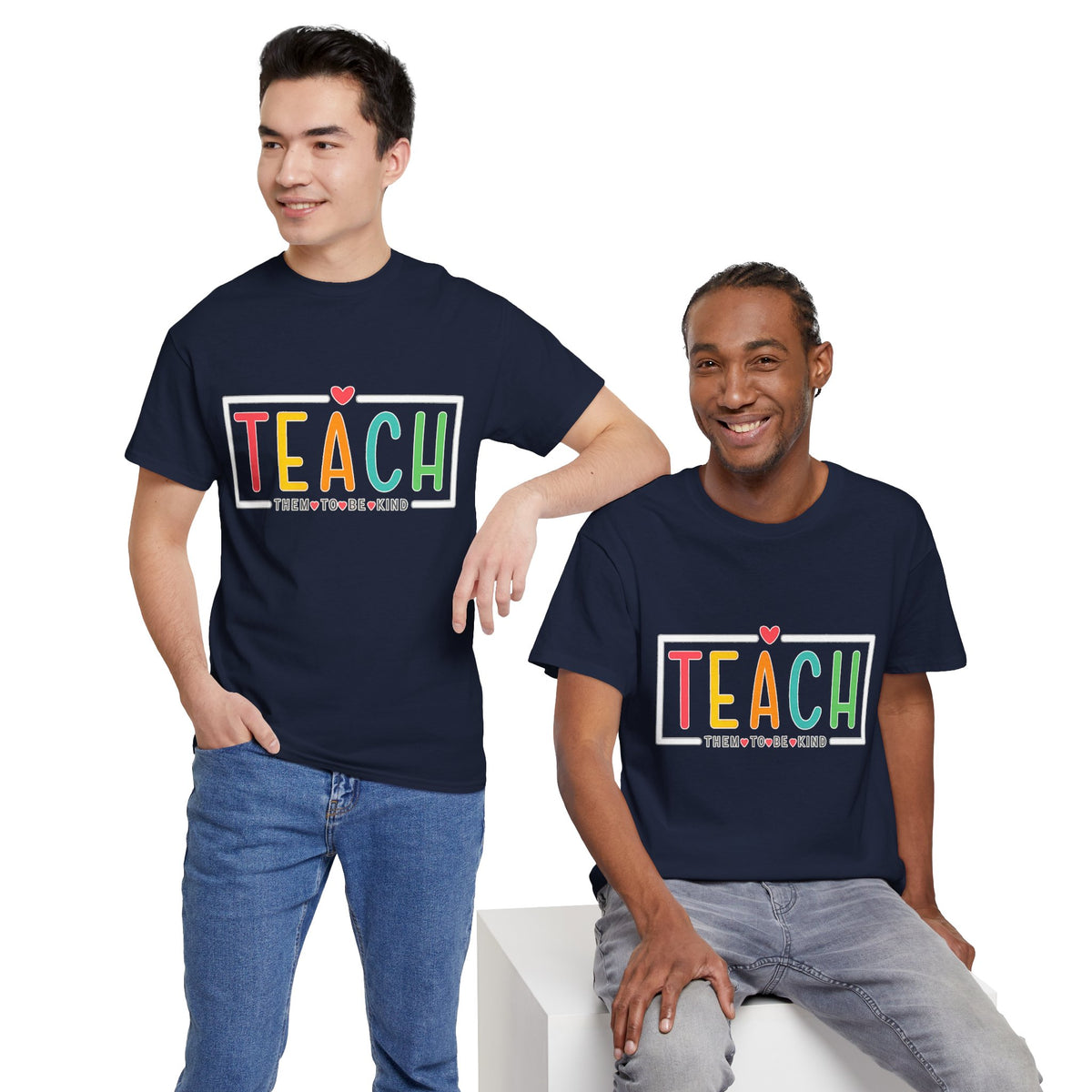 Teach Colorful Heart T-Shirt — Cute Teacher Appreciation Tee