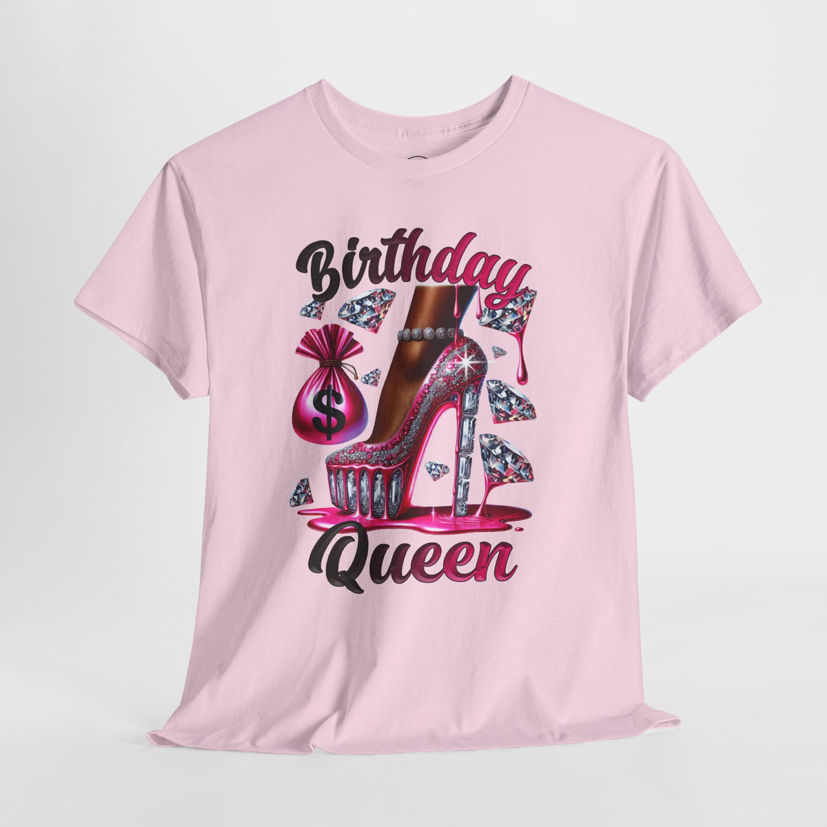 Birthday Queen T-Shirt — Pink High Heel Party Tee