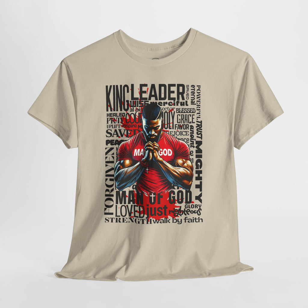 Faith-Inspired Graphic Tee — "Man of God" Prayer Design