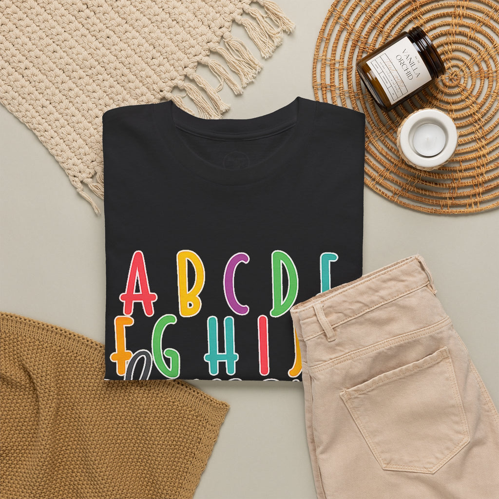 Alphabet Elemeno Kids Tee — Colorful ABCs Shirt for Teachers & Toddlers