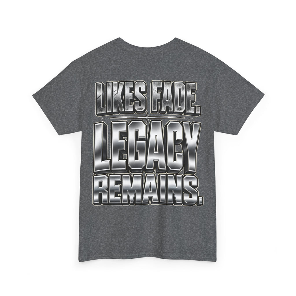 Legacy Over Likes T-Shirt | Metallic Chrome Typography, Statement Tee