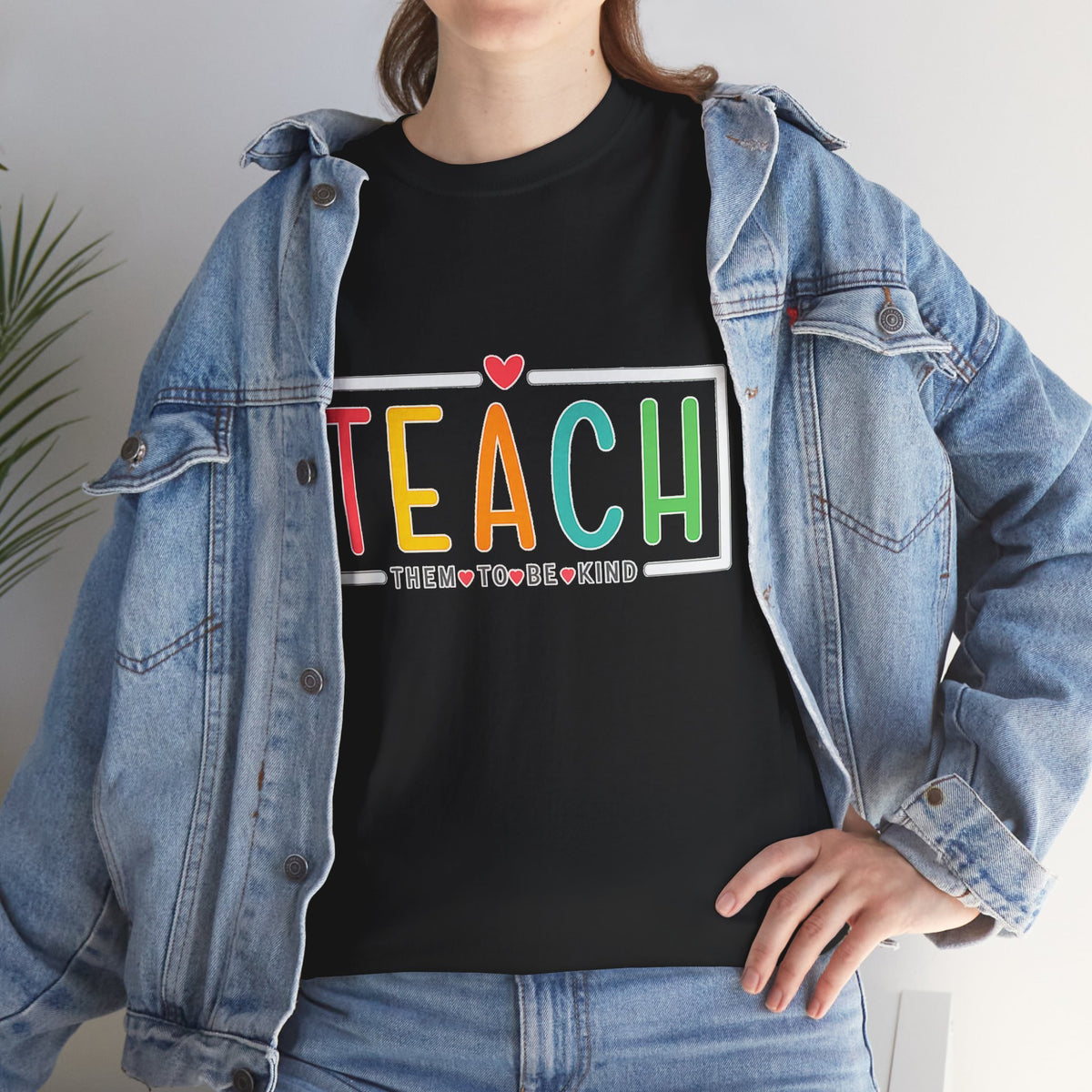 Teach Colorful Heart T-Shirt — Cute Teacher Appreciation Tee