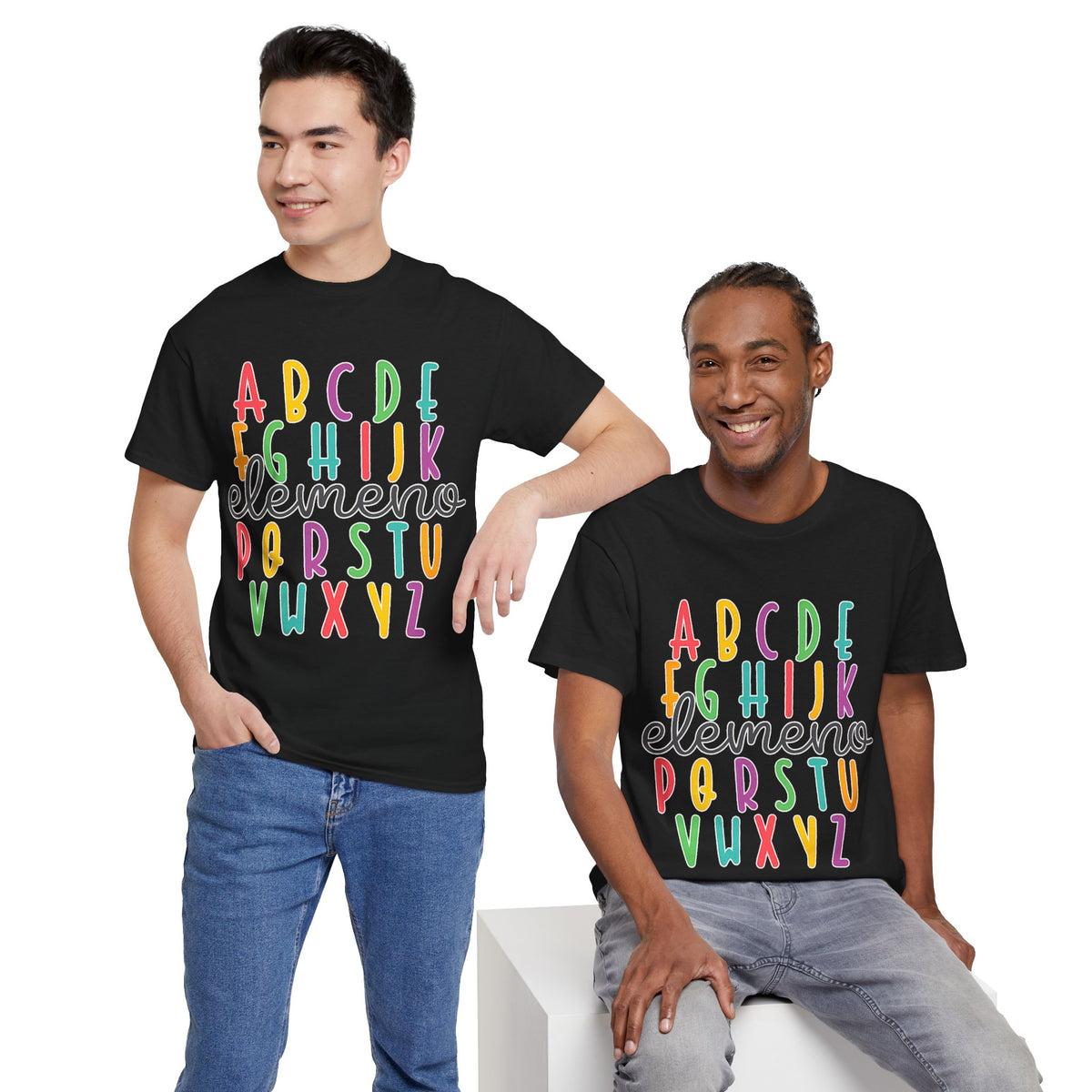 Alphabet Elemeno Kids Tee — Colorful ABCs Shirt for Teachers & Toddlers