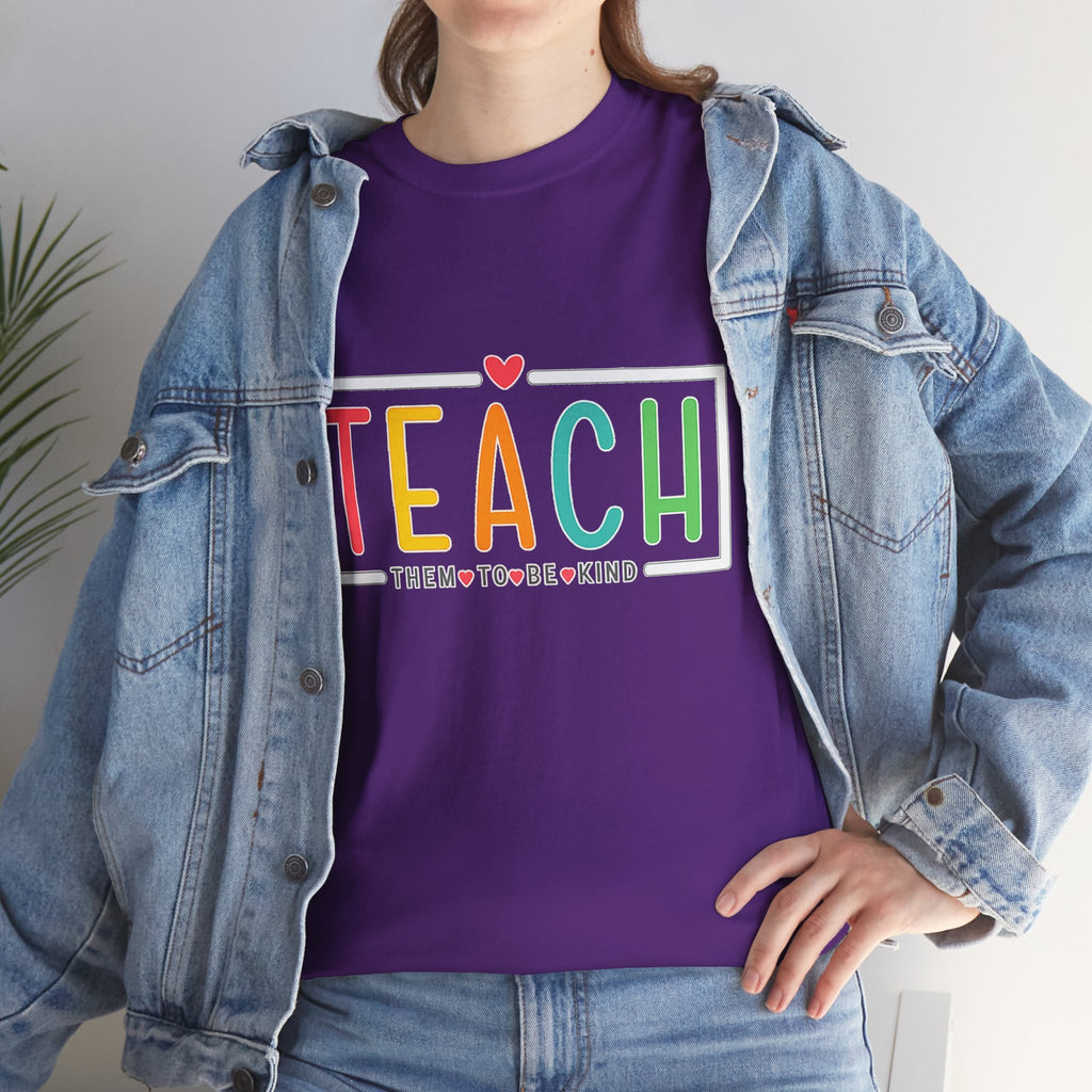 Teach Colorful Heart T-Shirt — Cute Teacher Appreciation Tee
