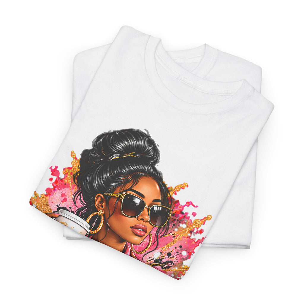 Coffee & Chic Tee Stylish Woman Graphic T-Shirt product mockup