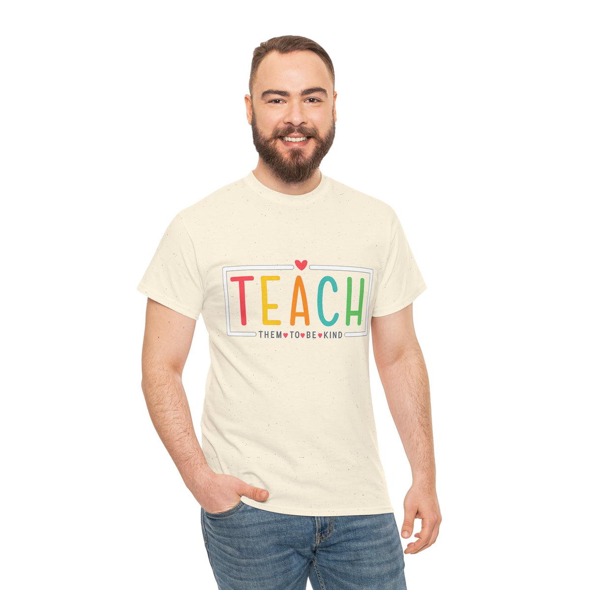 Teach Colorful Heart T-Shirt — Cute Teacher Appreciation Tee