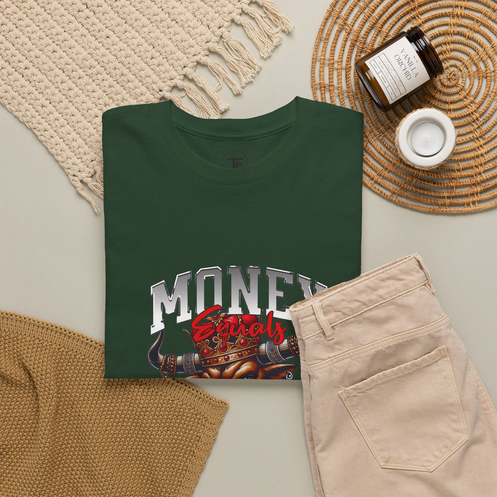 Money Over Freedom Graphic Tee — Bull with Cash Design