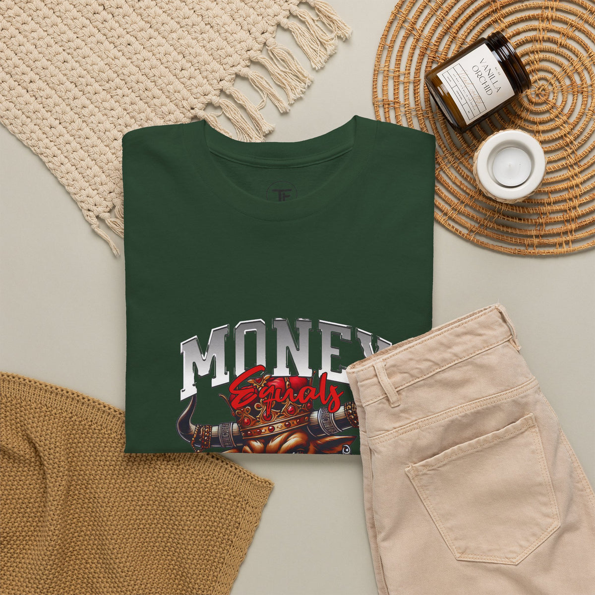 Money Over Freedom Graphic Tee — Bull with Cash Design