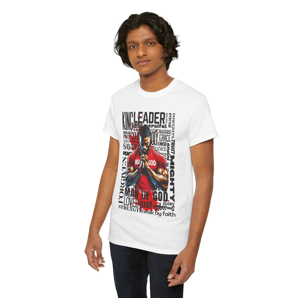 Faith-Inspired Graphic Tee — "Man of God" Prayer Design
