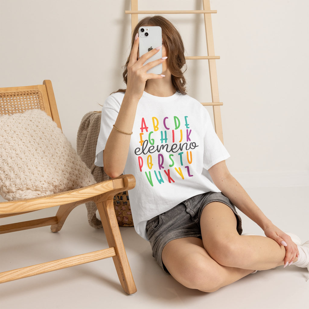 Alphabet Elemeno Kids Tee — Colorful ABCs Shirt for Teachers & Toddlers